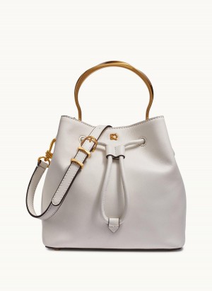 Donna Karan Lawrence Bucket Satchel Táska Fehér | Hungary_DK60571