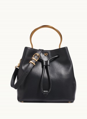 Donna Karan Lawrence Bucket Satchel Táska Fekete | Hungary_DK91415