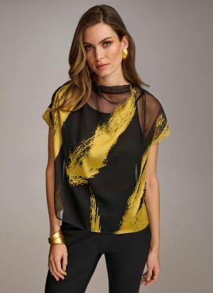 Donna Karan Print Cowl Neck Sweaters and Tops Fekete | Hungary_DK81790