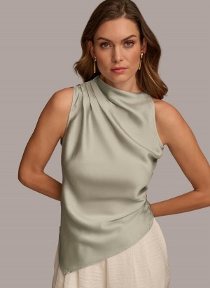 Donna Karan Ruched With Angled Hem Sweaters and Tops Szürke | Hungary_DK60172