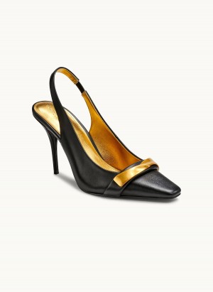 Donna Karan Sayer Slingback Magassarkú Fekete | Hungary_DK28721