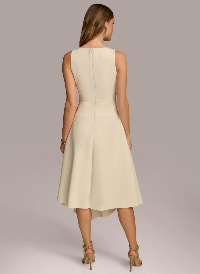 Donna Karan Asymmetrical Midi Ruha Fehér | Hungary_DK65340