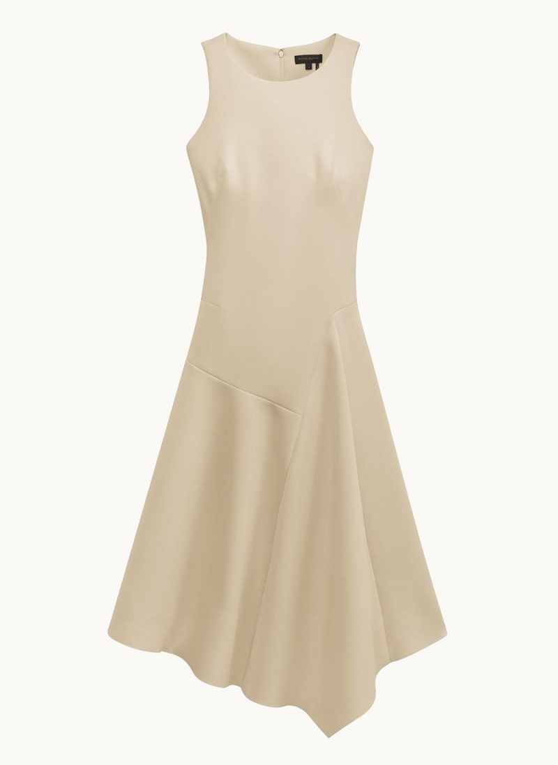 Donna Karan Asymmetrical Midi Ruha Fehér | Hungary_DK65340