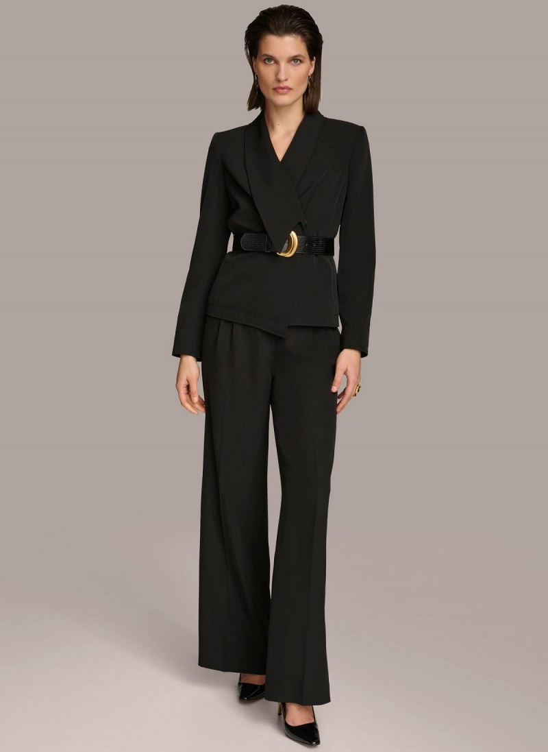 Donna Karan Belted Blazer Kabát Fekete | Hungary_DK78071