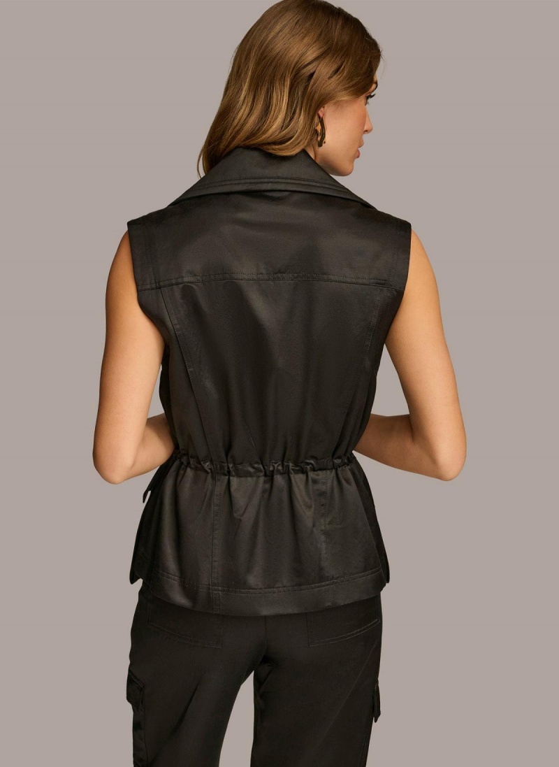 Donna Karan Belted Vest Felsőruházat Fekete | Hungary_DK10585