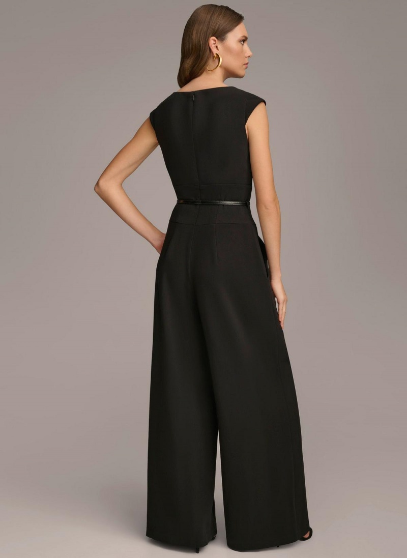 Donna Karan Belted With Pockets Jumpsuit Fekete | Hungary_DK51770