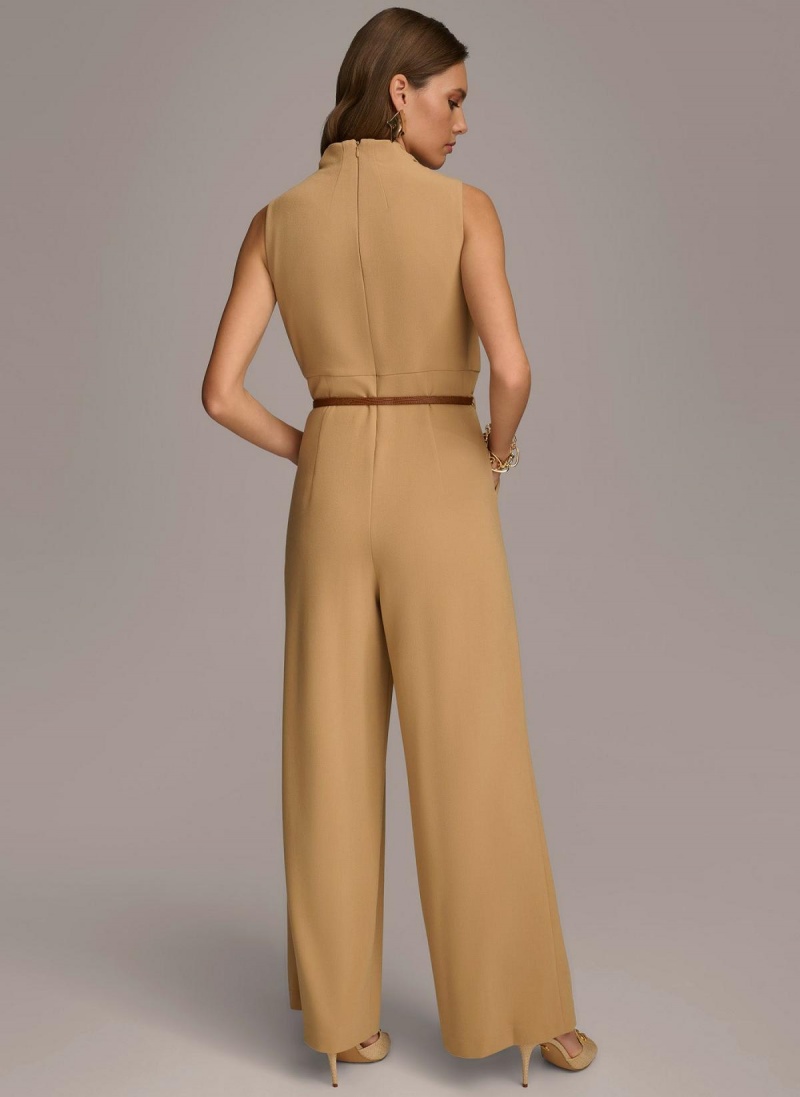 Donna Karan Cowl Neck Belted With Pockets Jumpsuit Arany | Hungary_DK23261