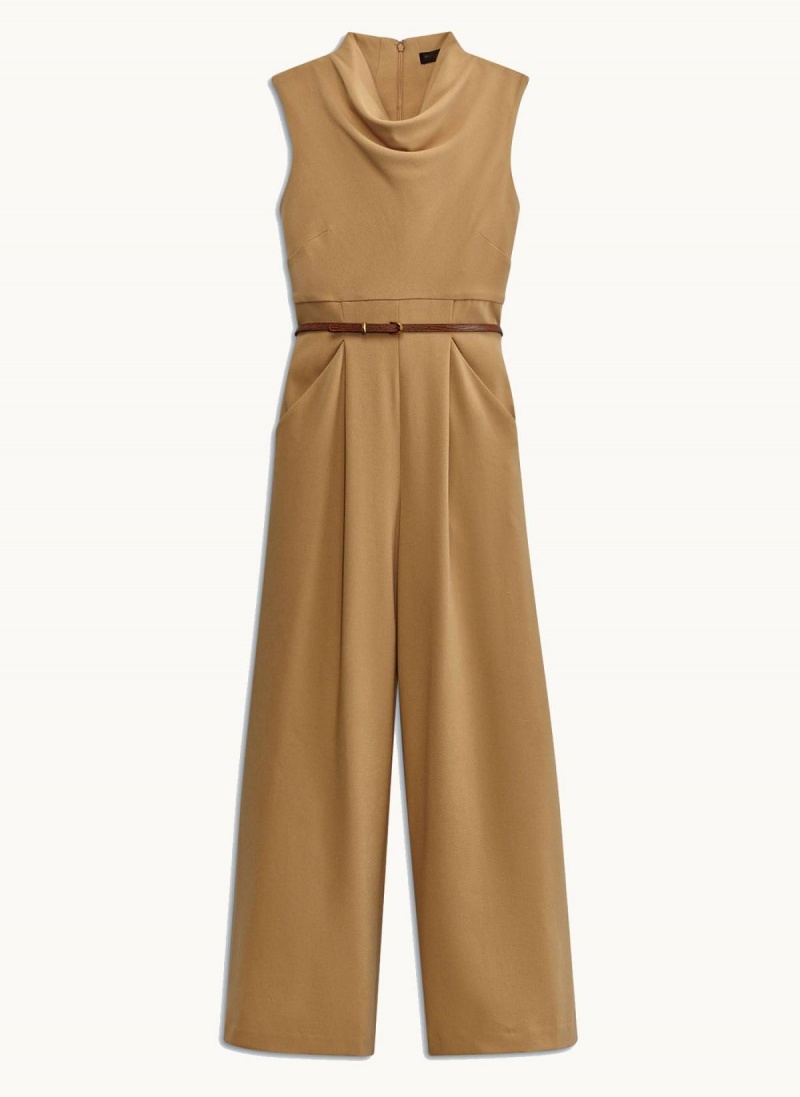 Donna Karan Cowl Neck Belted With Pockets Jumpsuit Arany | Hungary_DK23261