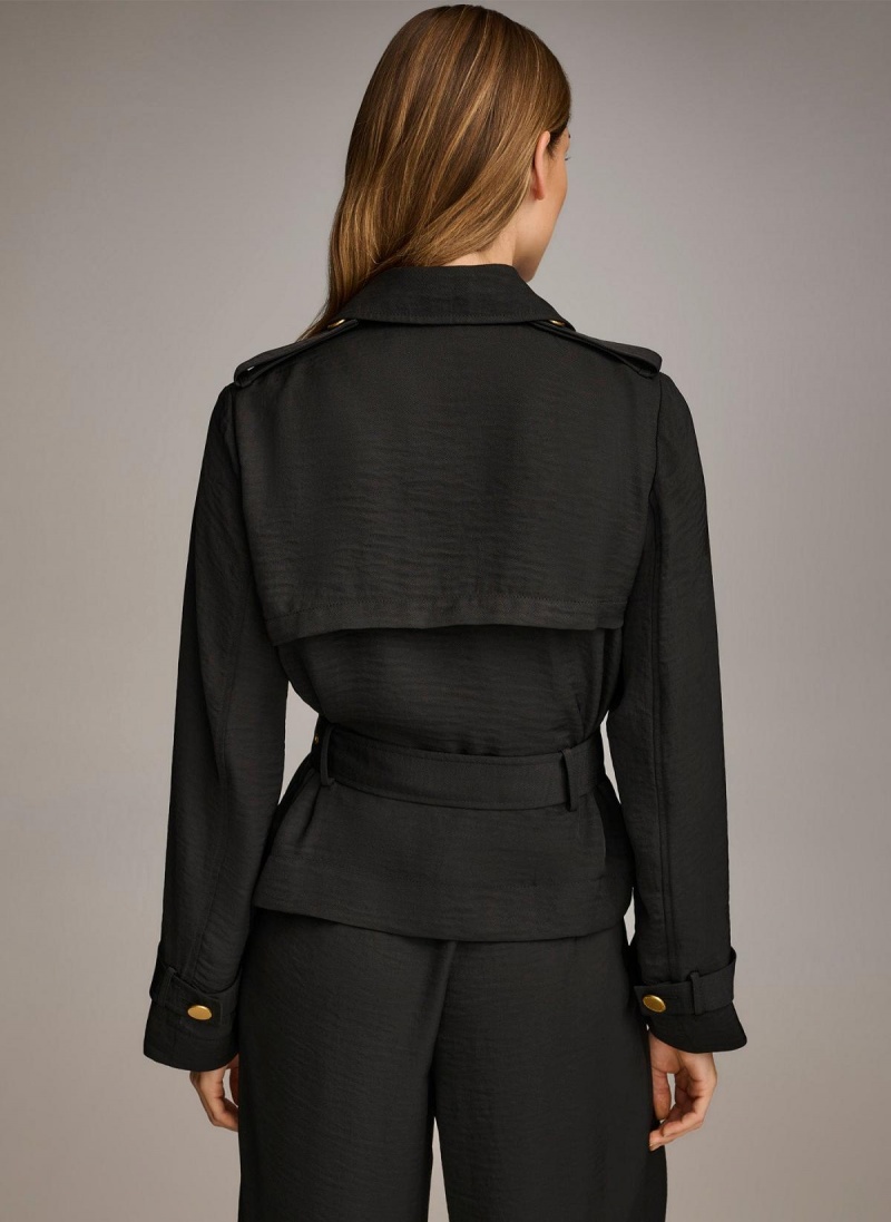 Donna Karan Double Breasted Blazer Kabát Fekete | Hungary_DK95892