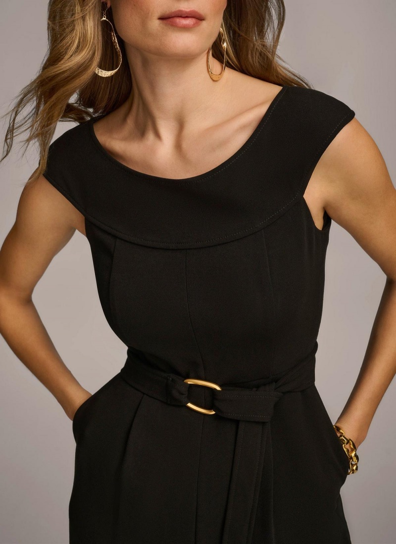 Donna Karan Jumpsuit With Hardware Belt Jumpsuit Fekete | Hungary_DK58487