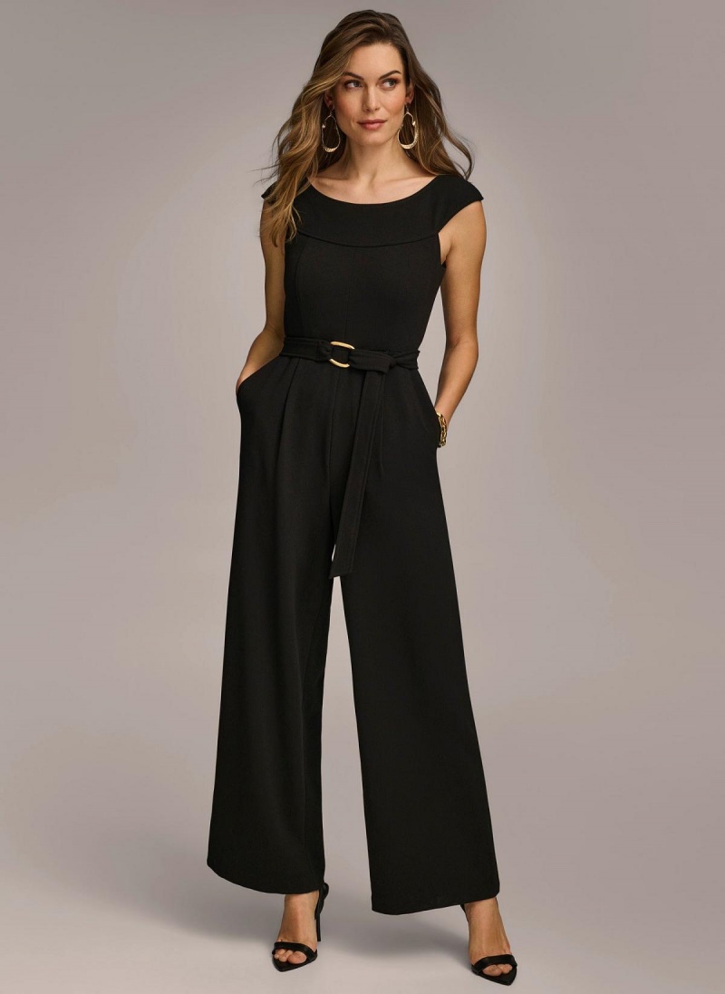 Donna Karan Jumpsuit With Hardware Belt Jumpsuit Fekete | Hungary_DK58487