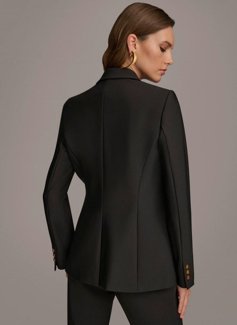 Donna Karan One Button Kabát Fekete | Hungary_DK10901