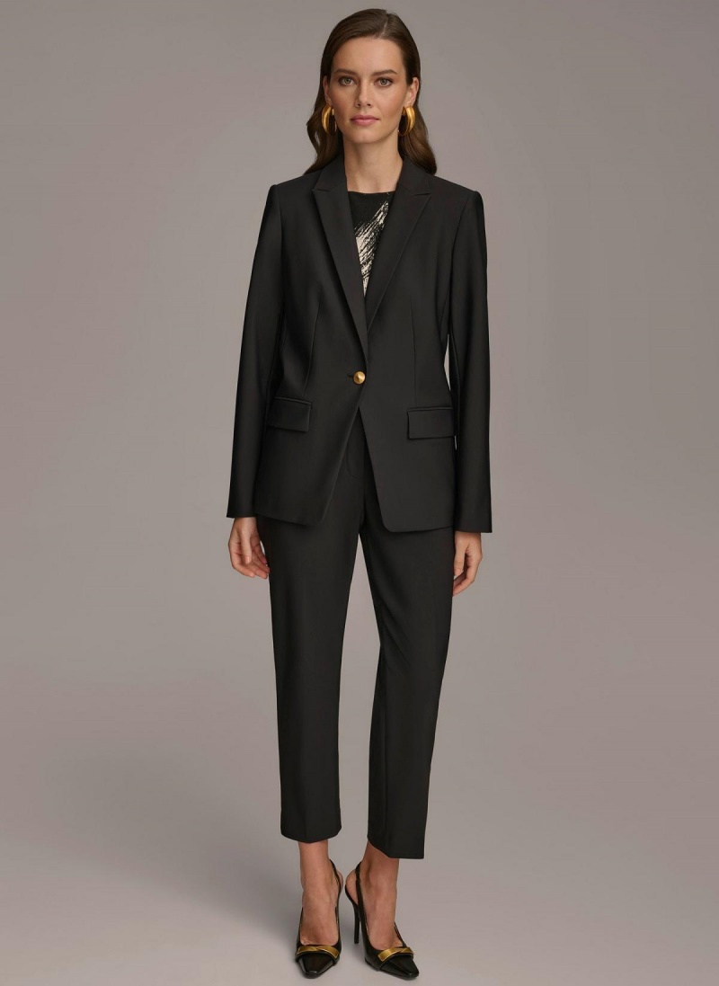 Donna Karan One Button Kabát Fekete | Hungary_DK10901