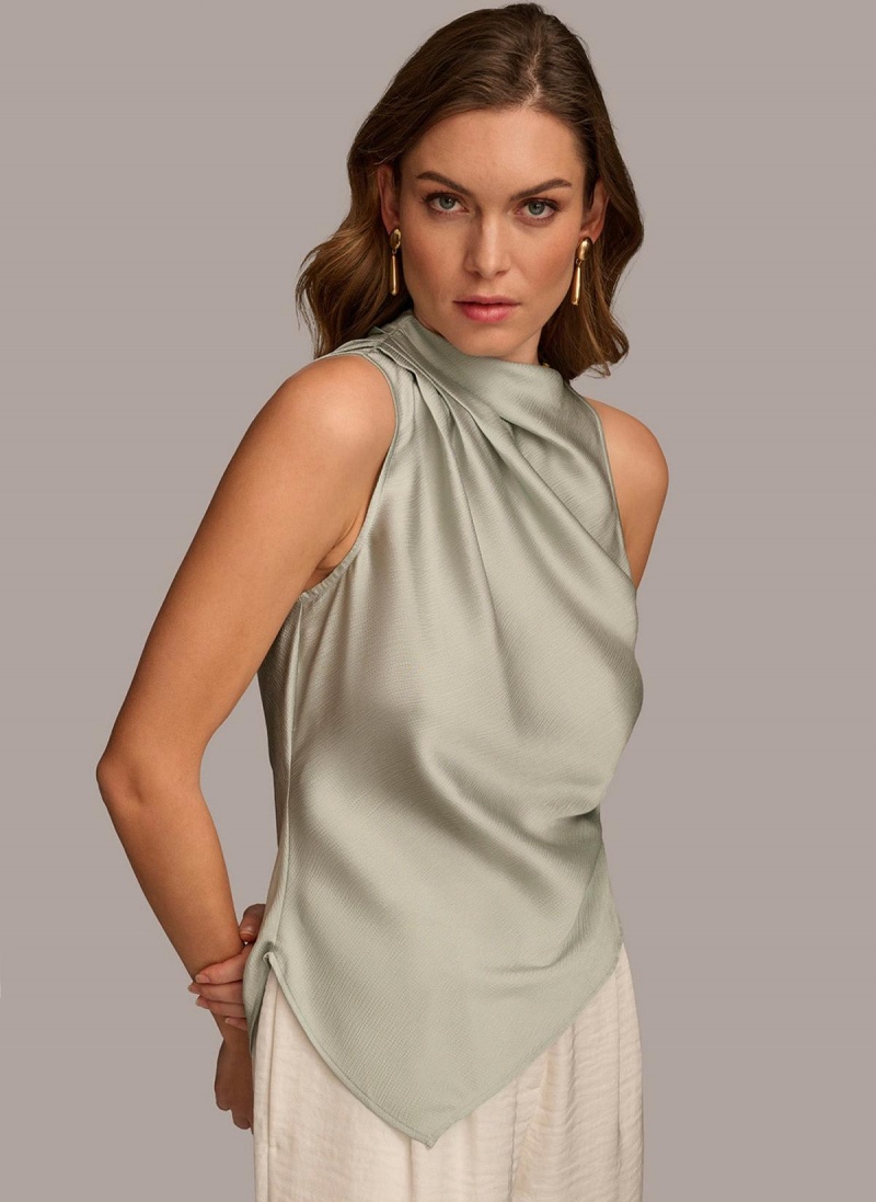 Donna Karan Ruched With Angled Hem Sweaters and Tops Szürke | Hungary_DK60172