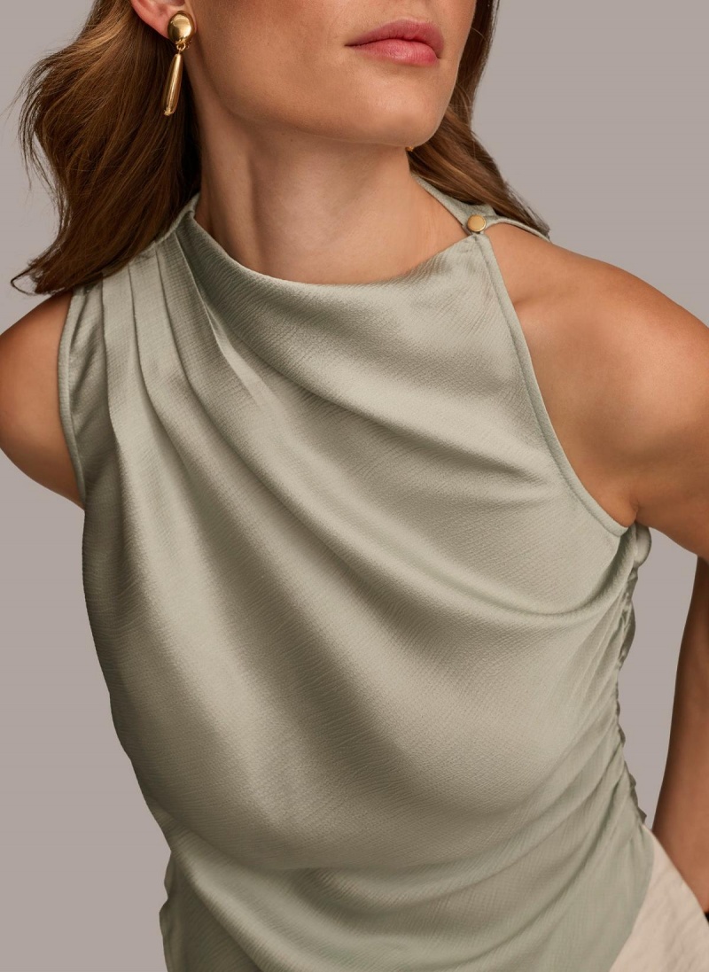 Donna Karan Ruched With Angled Hem Sweaters and Tops Szürke | Hungary_DK60172