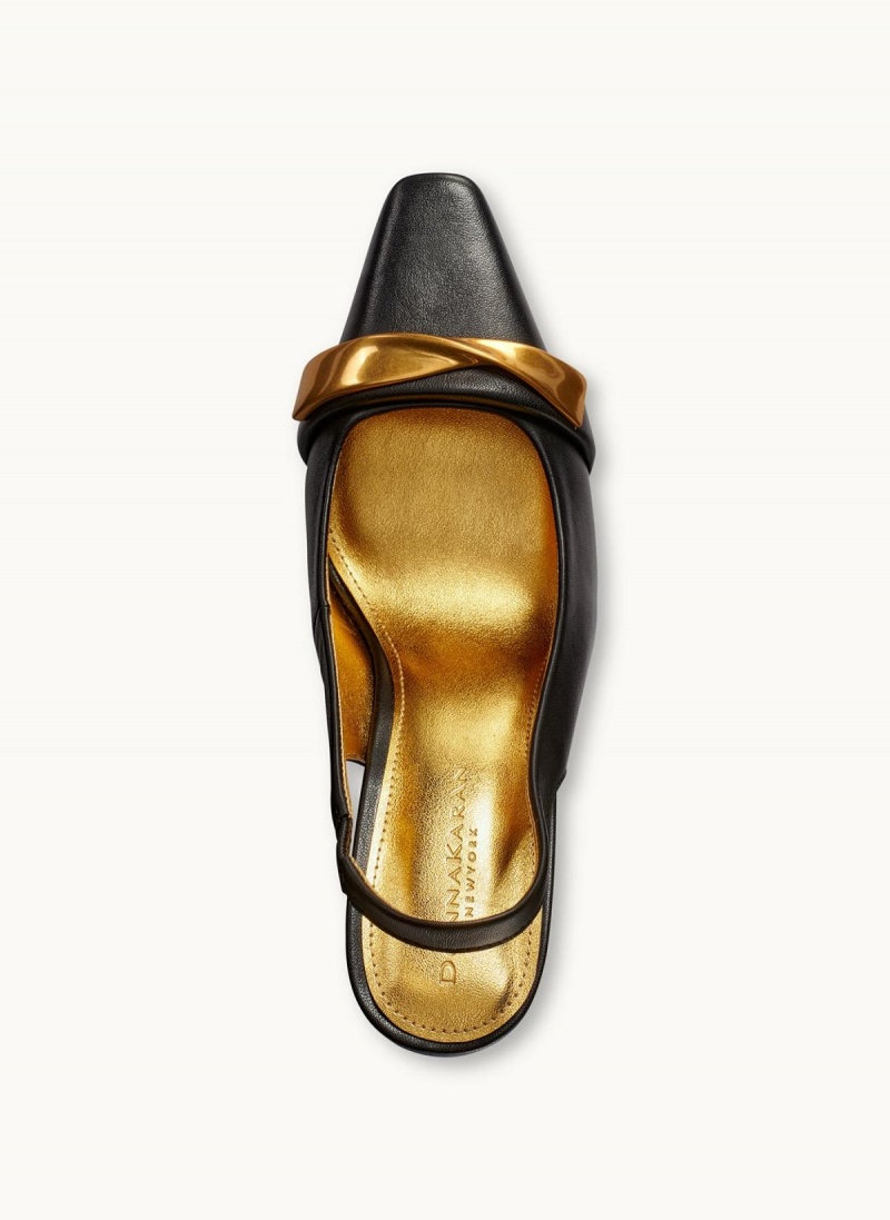 Donna Karan Sayer Slingback Magassarkú Fekete | Hungary_DK28721