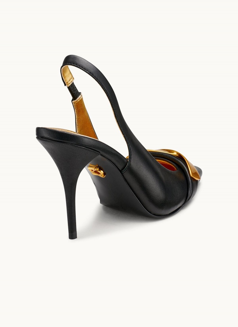 Donna Karan Sayer Slingback Magassarkú Fekete | Hungary_DK28721