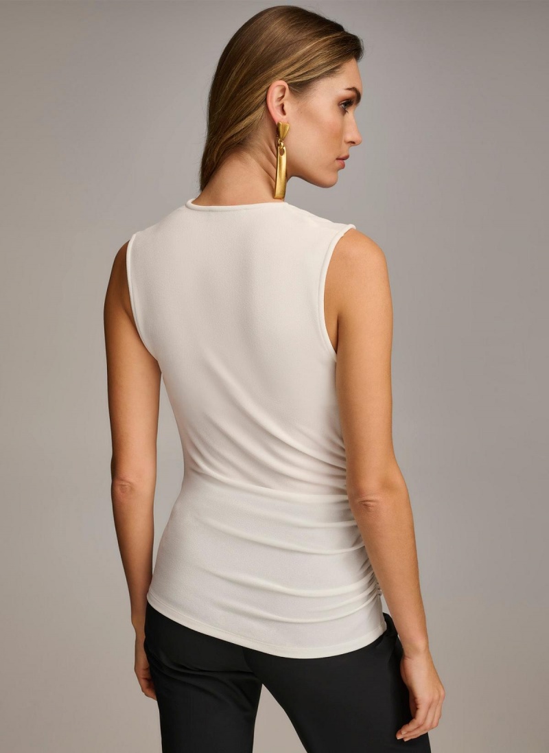 Donna Karan Shoulder Hardware Sweaters and Tops Krém | Hungary_DK81834