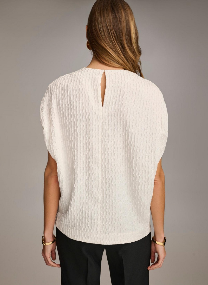 Donna Karan Textured Sweaters and Tops Fehér | Hungary_DK77610