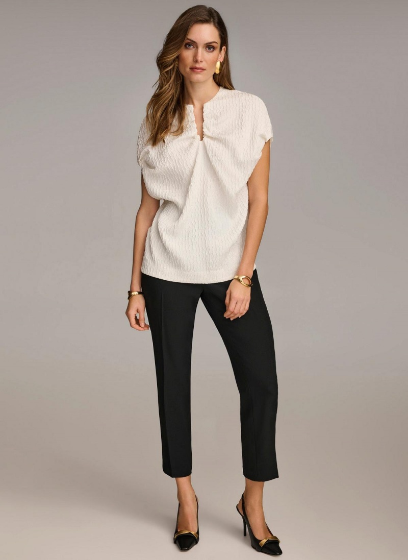 Donna Karan Textured Sweaters and Tops Fehér | Hungary_DK77610