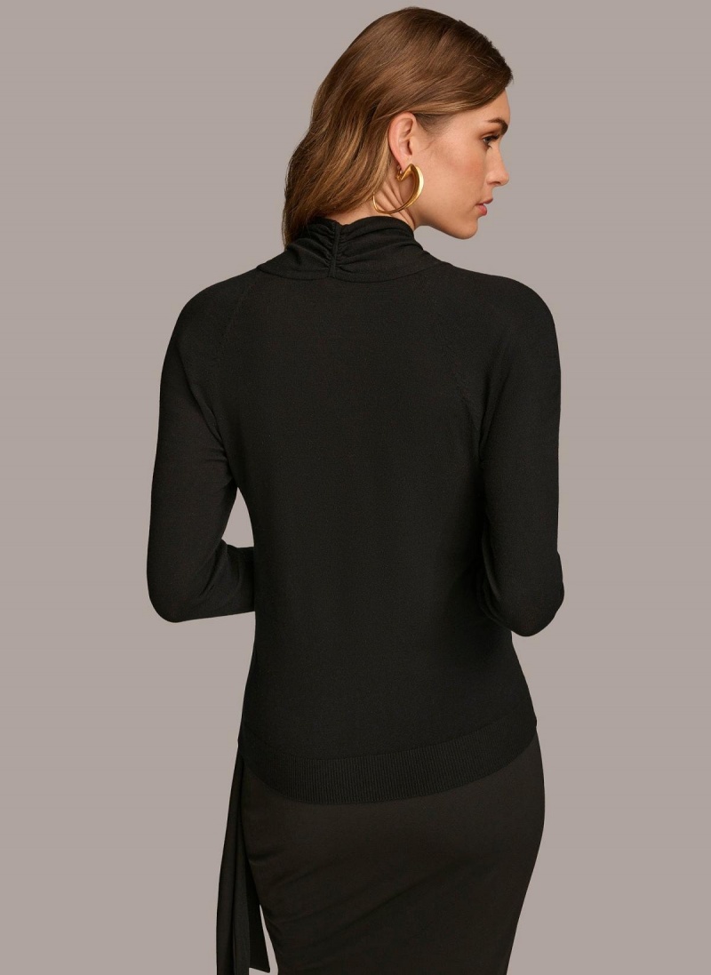 Donna Karan Twist Front Sweaters and Tops Fekete | Hungary_DK37502