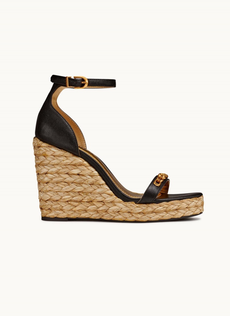 Donna Karan Yulissa Ankle Pántos Espadrille Magassarkú Fekete | Hungary_DK14601