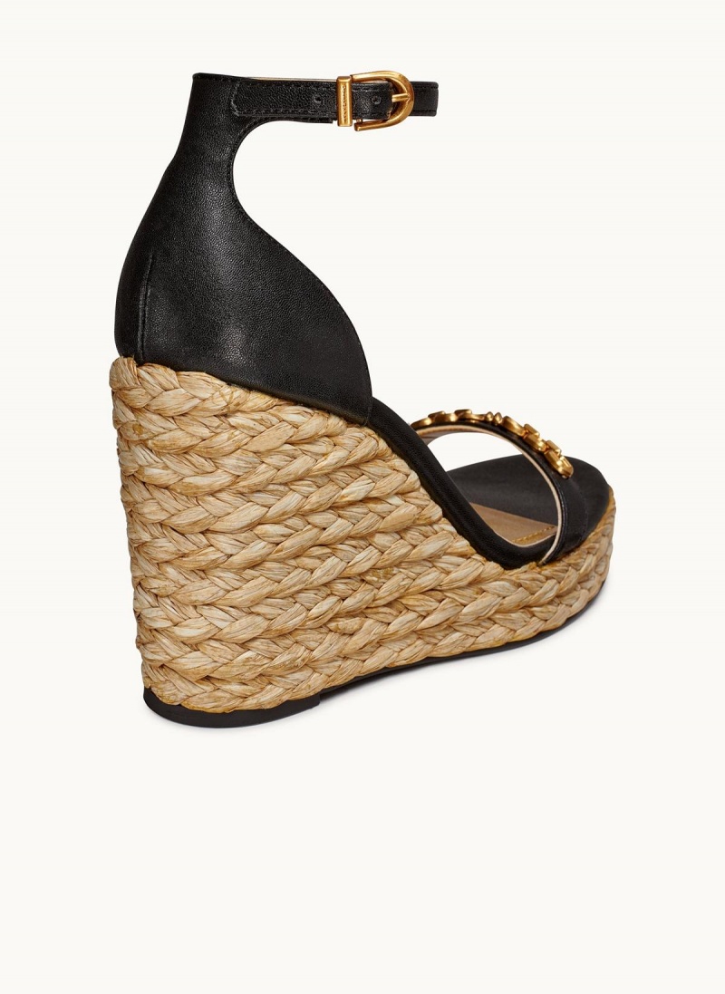 Donna Karan Yulissa Ankle Pántos Espadrille Magassarkú Fekete | Hungary_DK14601